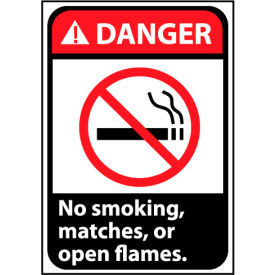 Danger Sign 10x7 Vinyl - No Smoking Matches Or Open Flames DGA6P