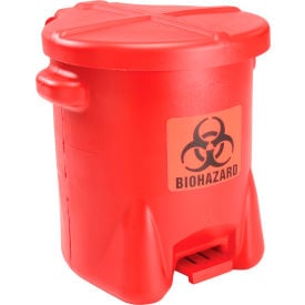 Eagle 14 Gallon Safety Poly Biohazardous Waste Can Red - 947BIO 947BIO