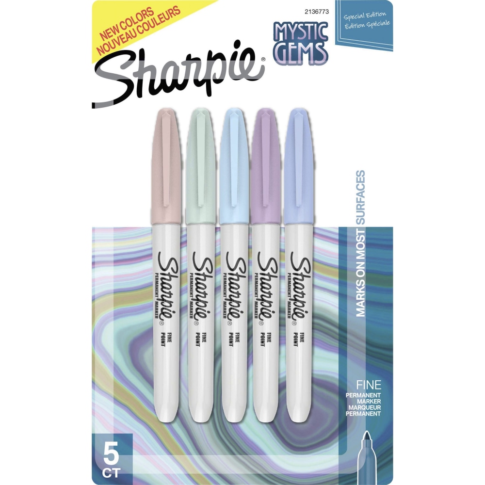 Sharpie Mystic Gems Permanent Markers - Assorted Ink - 5 / Pack MPN:2136773