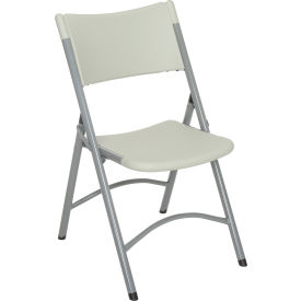 Interion® Folding Chair With Mid Back Resin Light Gray 9364B44 - Pkg Qty 4
