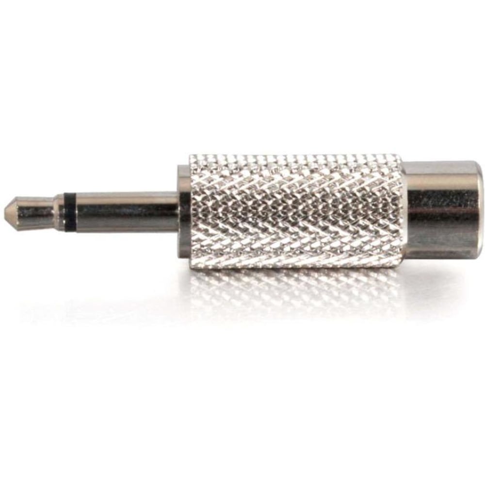 C2G 3.5mm Mono Male to RCA Female Audio Adapter - 1 x RCA Female - 1 x Mini-phone Audio Male - Metallic Silver - TAA Compliant MPN:40633