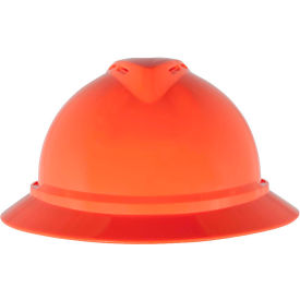 MSA V-Gard® 500 Hat Vented 4-Point Fas-Trac III Hi-Viz Orange 10167921 - Pkg Qty 20