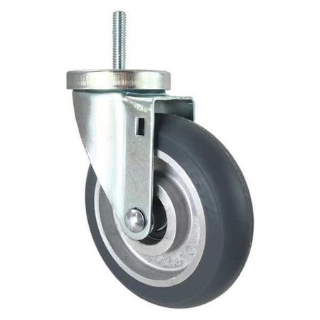 Swivel Stem Caster, Threaded, Gray, 5