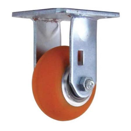 Rigid Plate Caster, Orange, 4