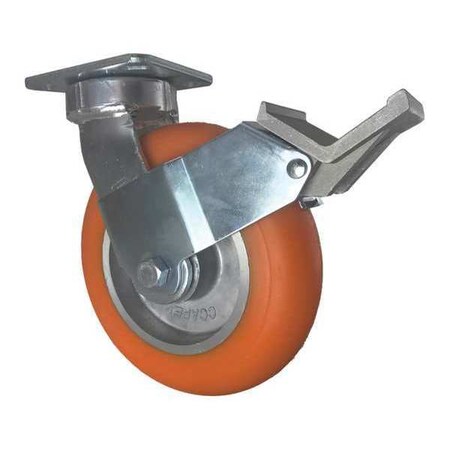 Swivel Plate Caster, w/Brake, Pedal, 8