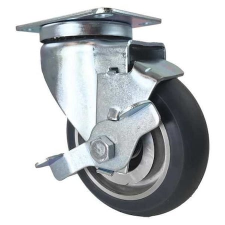 Swivel Plate Caster, Side Strap, Gray, 4