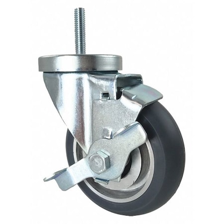 Swivel Stem Caster, Threaded, SideStrap, 4