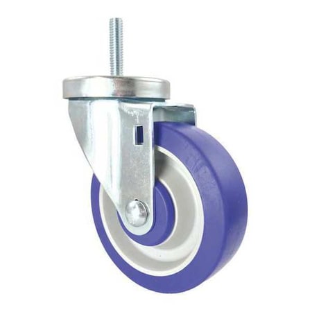 Swivel Stem Caster, Blue Rubber, 4