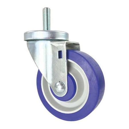 Swivel Stem Caster, Blue Rubber, 4