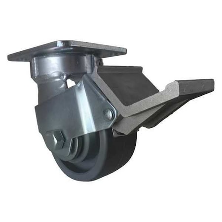 Swivel Plate Caster, w/Brake, Pedal, 4