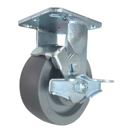 Swivel Plate Caster, w/Brake, SideStrap, 5
