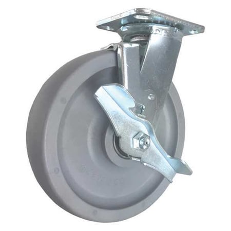 Swivel Plate Caster, w/Brake, SideStrap, 8