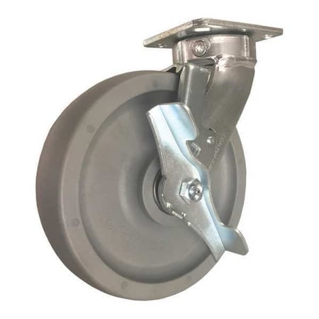 Swivel Plate Caster, w/Brake, SideStrap, 8