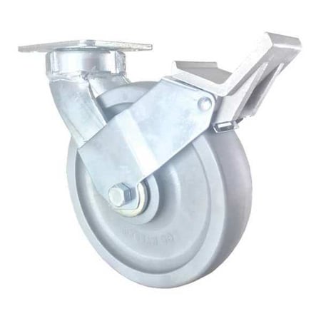 Swivel Plate Caster, w/Brake, Pedal, 8
