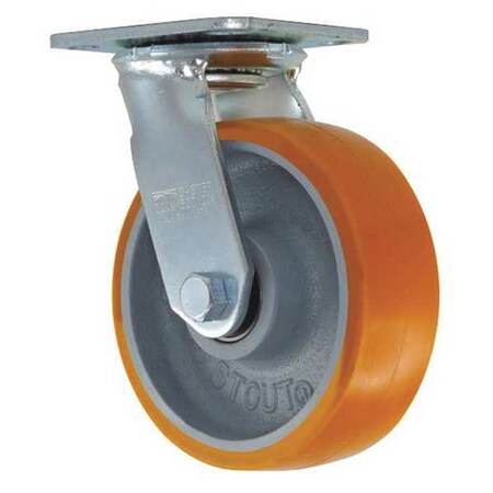 Swivel Plate Caster, CC Stout, Orange, 6