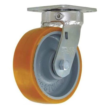 Swivel Plate Caster, CC Stout, Orange, 6