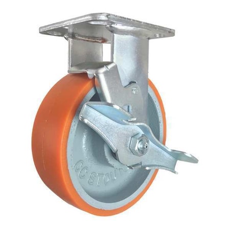 Rigid Plate Caster, Side Strap, 6