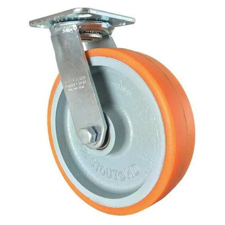 Swivel Plate Caster, CC Stout, Orange, 8