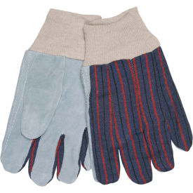 Memphis® Clute Pattern Leather Palm Gloves with Knit Wrist Size L 12 Pairs 1040******