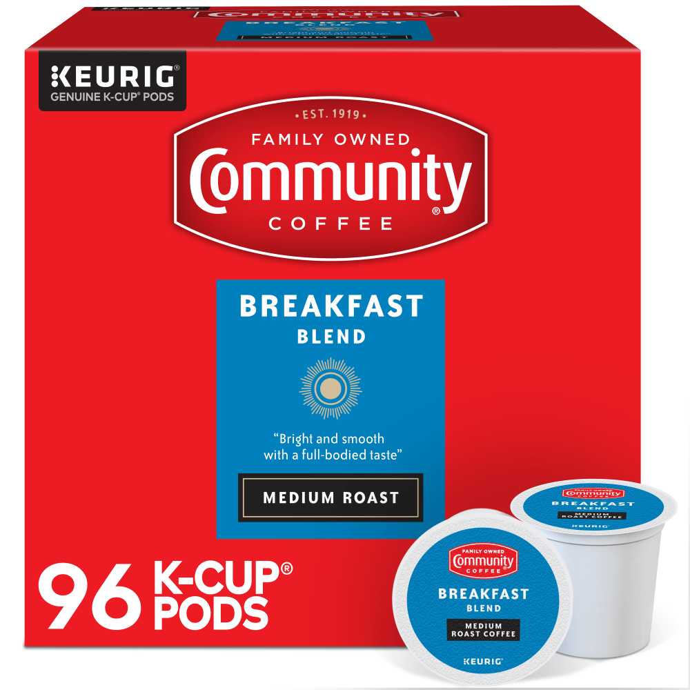 Community Coffee Keurig Single Serve K-Cup Pods, Breakfast Blend, Medium Roast, Box Of 96 Pods MPN:5000374324CA