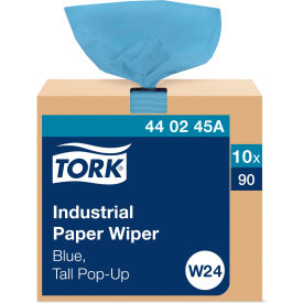 Tork® Industrial Paper Wiper 4-Ply 8-1/2 x 16-1/2 Blue 90 Towels/Bx 10 Bx/Carton - 440245A 440245A