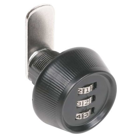 Keyless Combination Cam Locks, Black, 3/8 in For Door Thickness, 0 Number of Keys MPN:39021
