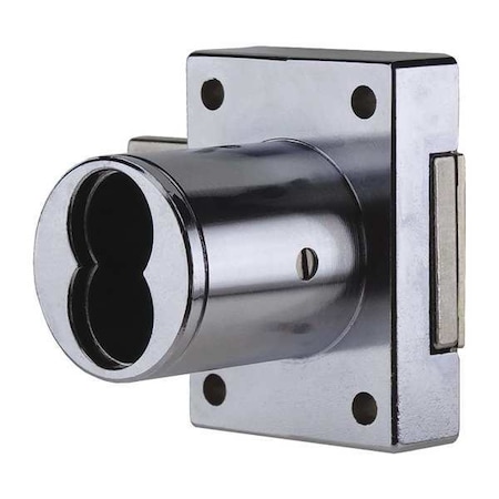 Interchangeable Core Cabinet Dead Bolt, Brushed Chrome, 1-1/4