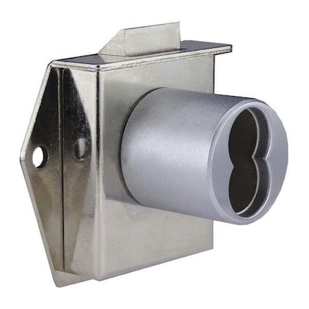 Drawer Dead Latch with Interchangeable Core, Brushed Chrome, 1-1/16