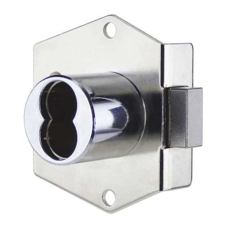 Interchangeable Core Cabinet Dead Bolt, Brushed Chrome, 1-1/16