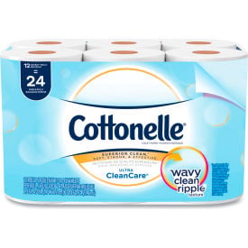 Cottonelle® Clean Care Bathroom Tissue Septic Safe 1-Ply White 170 Sheets/Roll 48 Rolls/CT KCC12456