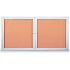 United Visual Products Two-Door Outdoor Corkboard - 42