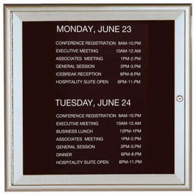 Aarco 1 Door Water Fall Style Letter Board Silver - 36
