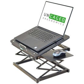 Uncaged Ergonomics CD4 Ergonomic Laptop Stand and Standing Desk Black CD4