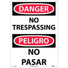 NMC™ Bilingual Plastic Sign Danger No Trespassing 14