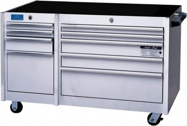 Steel, Aluminum & Stainless Steel Tool Roller Cabinet: 9 Drawers MPN:2000-100-02