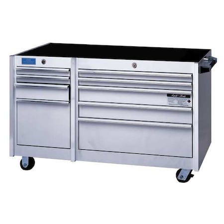 Calibration Rolling Tool Cabinet, 9 Drawer, White, Steel, 45 in W x 24 in D x 33 in H MPN:2000-100-02