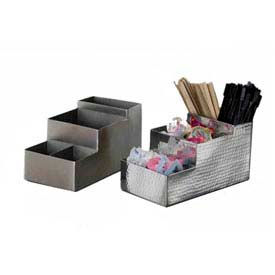 American Metalcraft HMBAR9 - Coffee/Bar Organizer 8-1/2 x 5-3/4 x 4-1/2 6 Comp Hammered S/S HMBAR9