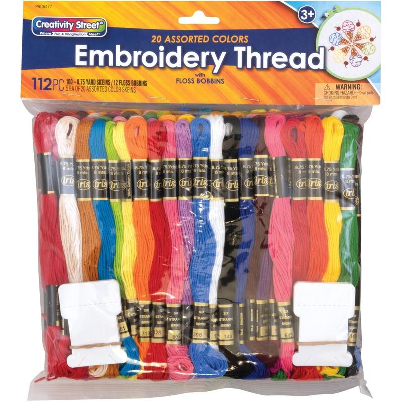 Pacon Embroidery Thread Pack - Assorted - 112/Pack MPN:6477