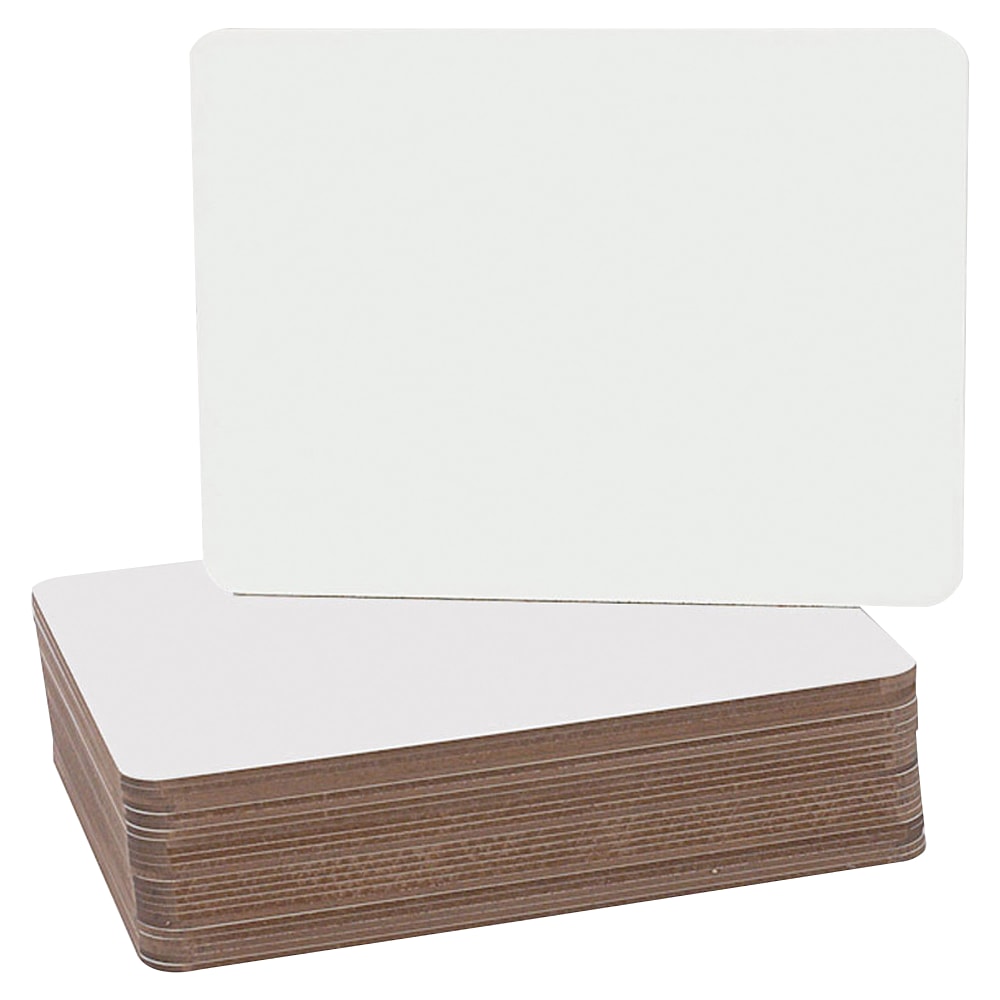 Flipside Round Corners Dry-Erase Lap Whiteboards, 9 1/2in x 12in, White Finish Frame With Pack Of 24 MPN:12064