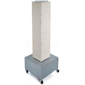 Global Approved 703386-WHT 4-Sided Interlocking Pegboard Display W/ Wheels 8