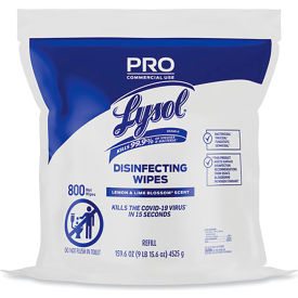 LYSOL® Brand Professional Disinfecting Wipe Bucket Refill 1-Ply 6x8 800 Wipes/Bag 2 Bags/CT 19200-99857