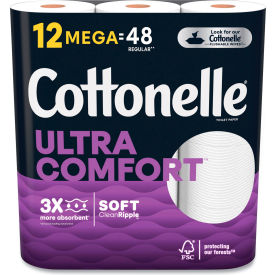 Cottonelle Ultra ComfortCare Toilet Paper Septic Safe 2-Ply 12 Rolls/Pack 48 Rolls/Carton 55494