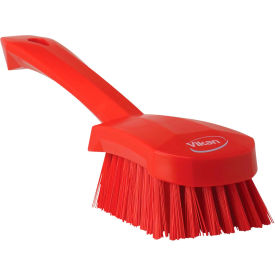 Vikan 41924 Short Handle Scrubbing Brush- Stiff Red 41924
