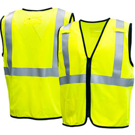 Pyramex® RVZ52FR Type R Class 2 Flame Resistant Vest 5XL Hi-Vis Lime RVZ5210FRX5