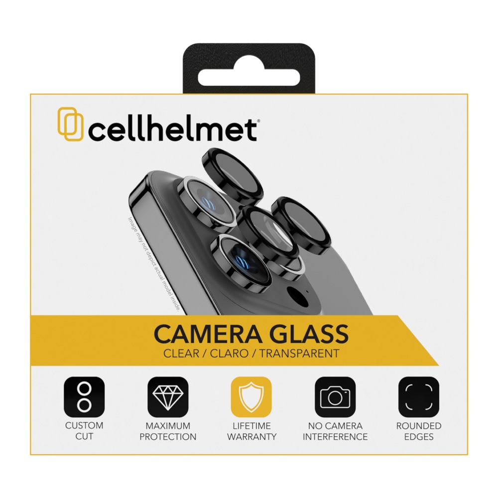 cellhelmet Tempered Camera Glass Protector, For iPhone 15 Pro/Pro Max, TEMP3CMRAIPHONE15 MPN:TEMP-3-CMRA-IPHONE-15