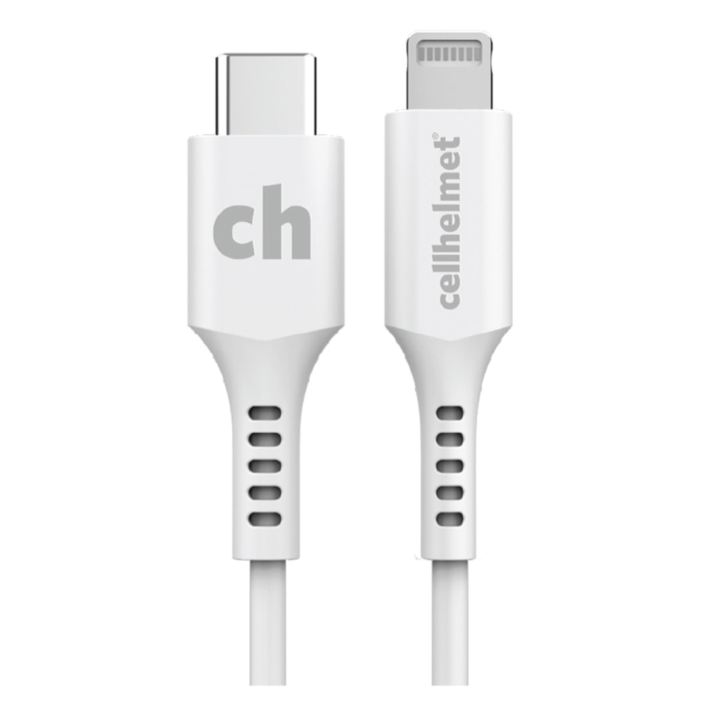 cellhelmet Charge And Sync USB-C To Lightning Round Cable, 3', Gray MPN:CABLE-R-LIGHT-TYPE-C-3