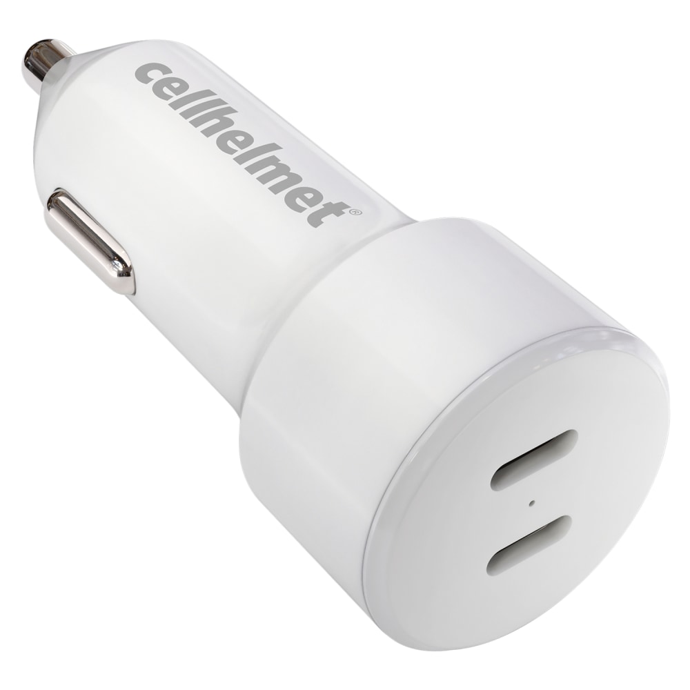 cellhelmet 20-Watt Dual-Port USB-C Power Delivery Car Charger, White MPN:CAR-PD-20W-C-C