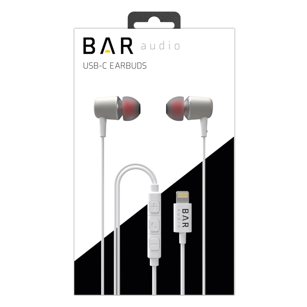 cellhelmet Bar Audio Earbuds With Microphone And Lightning Connector, White MPN:BARINEARLIGHT