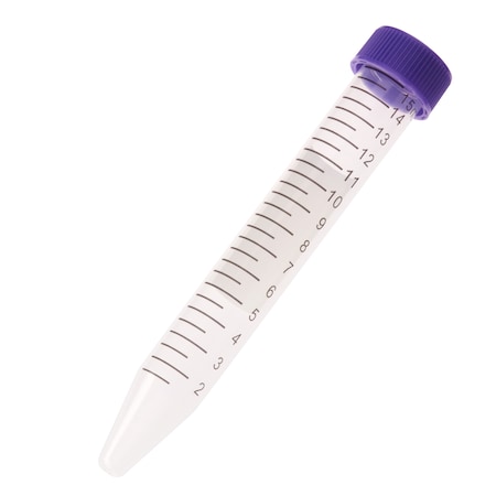 Centrifuge Tube, Purple Cap - Bag, Sterile, 15mL, PK500 MPN:230411P