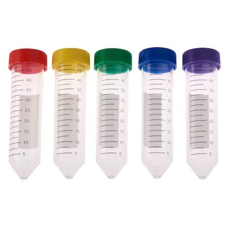 Centrifuge Tube, Assorted Color Cap - Bag, Sterile, 50mL, PK500 MPN:230421A